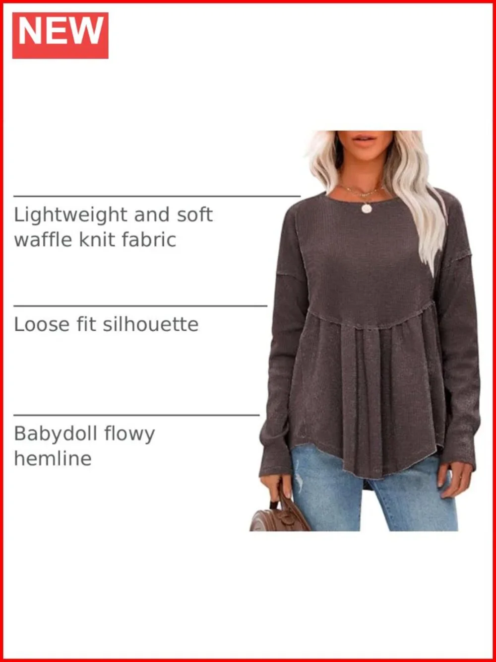 N/A waffle knit